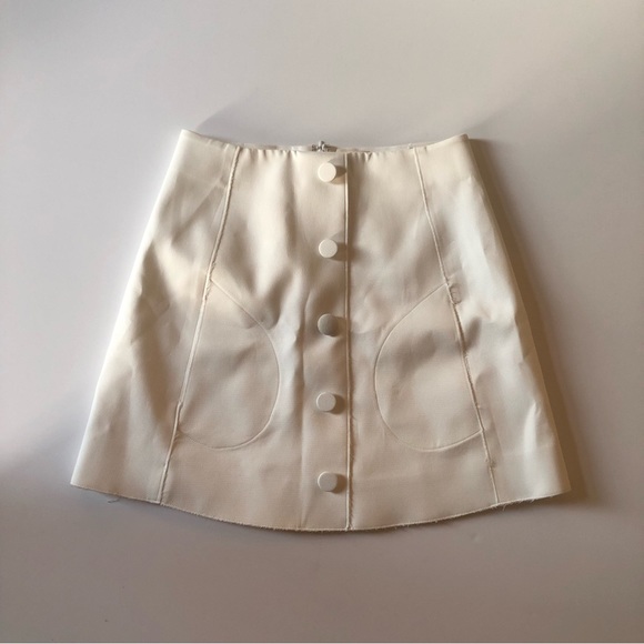 KHAITE Sam Mini Skirt White A line - Picture 5 of 9